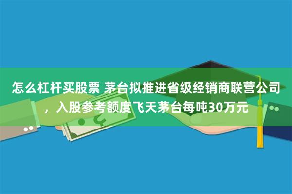 怎么杠杆买股票 茅台拟推进省级经销商联营公司，入股参考额度飞天茅台每吨30万元